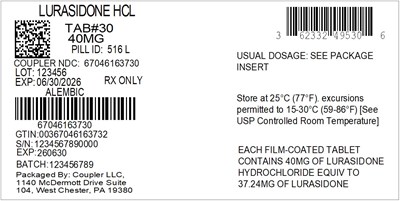 Label (62332 495 30 Lurasidone 40mg 67046 1637 30)